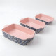 Floral Porcelain Casserole Set 3 Pcs